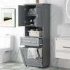 CAVINAS Modern Matte Finish Bathroom Storage Cabinet with 1 Door,1 Drawer,1 OpenShelf&Tilt-Out Laundry Hamper,Freestanding Cabinet for Bathroom - 4 of 4