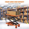 Hydraulic Lift Table, Lift Cart - 770LB Capacity 59'' Lifting Height, 4-Wheel Manual Double Scissor Cart with Non-Slip Platform (Orange) - 2 of 4