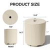 Bencmate Umbrella Bases Heavy Duty Stand with Table and Storage Wind Resistant All Weather Design for Patio Deck Garden Pool, Beige, 14.8"*14.8"*16.7" - 3 of 4