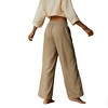 Womens Drawstring Elastic Waist Relaxed Fit Wide Leg Pants - 2 of 4