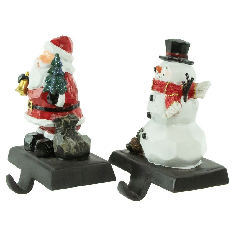 Northlight Set of 2 Santa and Snowman Christmas Stocking Holders 5.5", 5 of 7