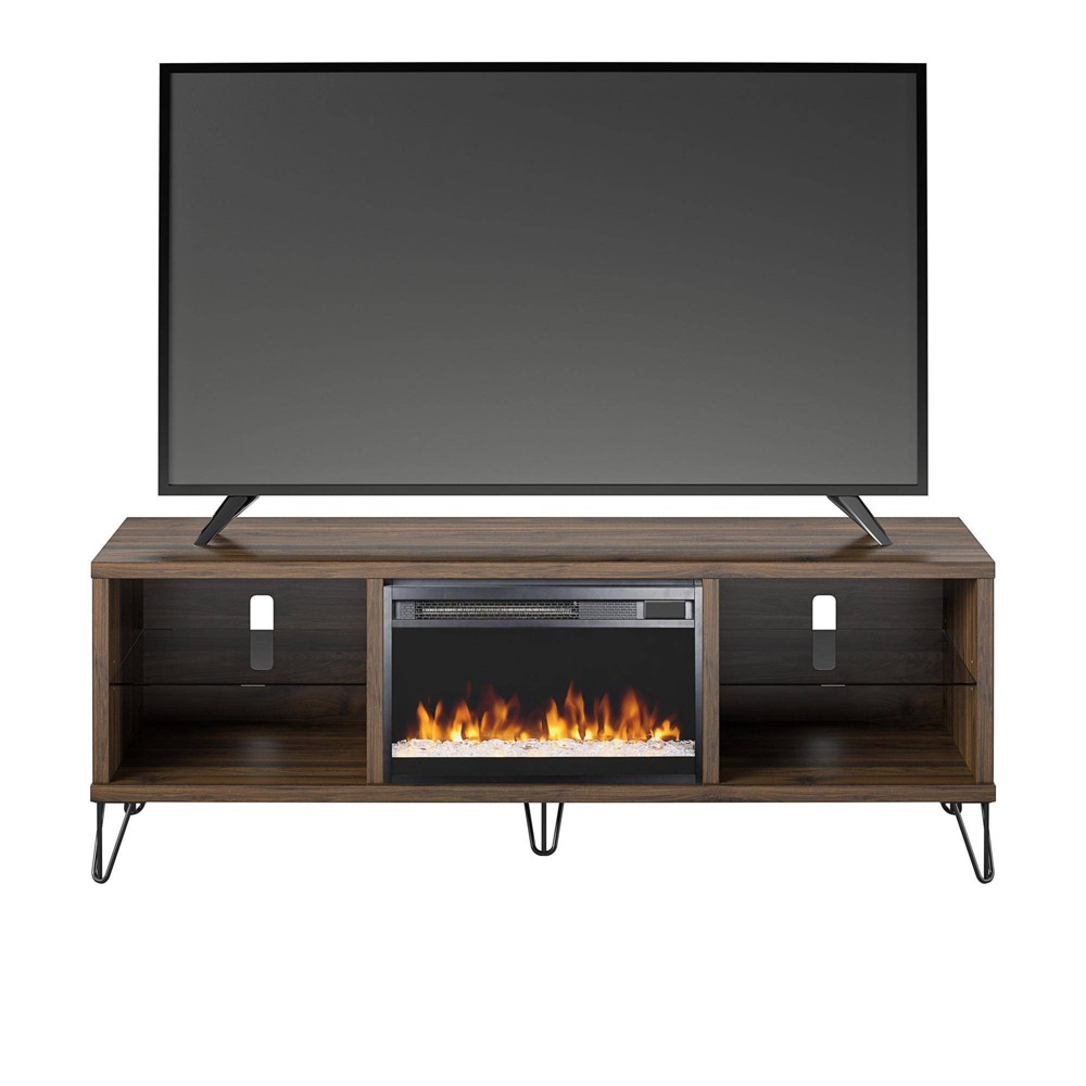 Photos - Mount/Stand Concord Fireplace TV Stand for TVs up to 70" Walnut - Novogratz