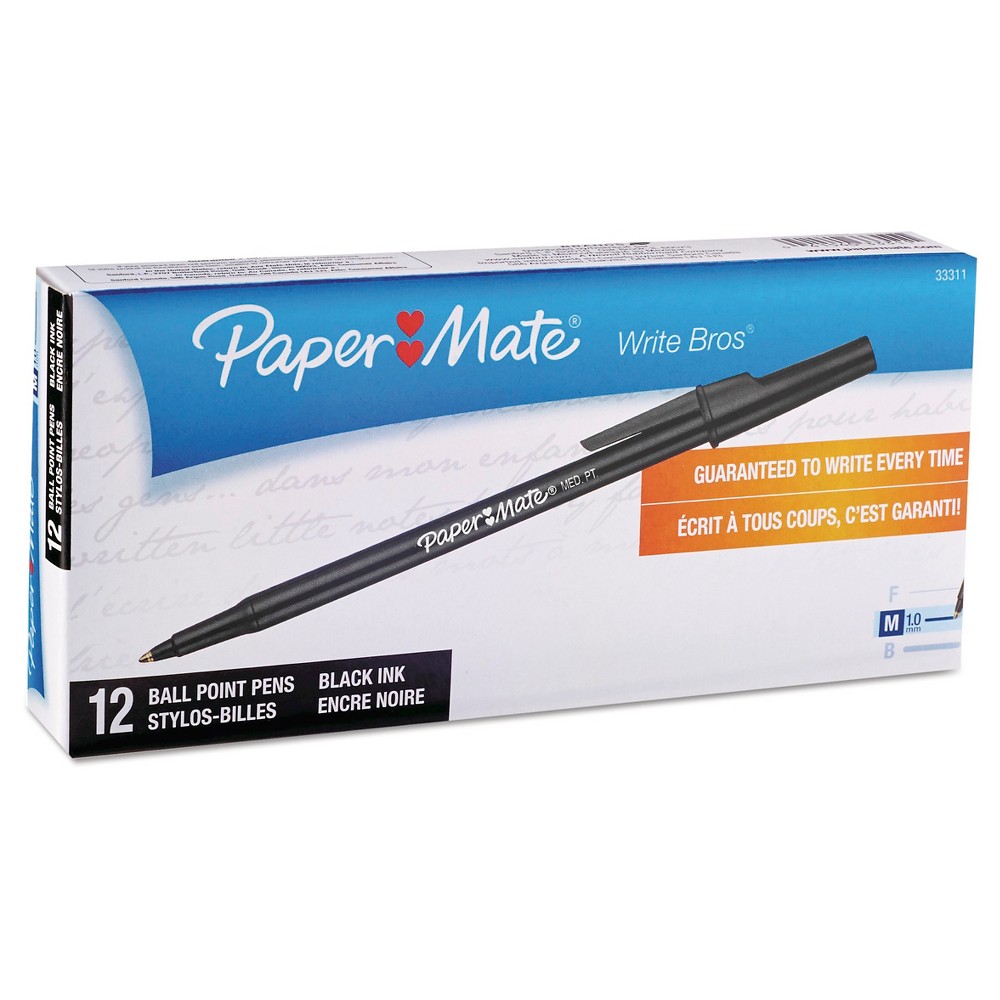 Paper Mate FlexGrip Ultra Recycled Ballpoint Retractable Pen, Medium- Black Ink (12 per Pack)