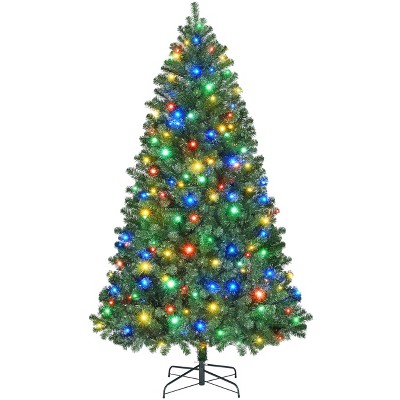 Yaheetech 4.5Ft/6Ft/7.5Ft/9Ft Pre-lit Spruce Artificial Christmas Tree with LED Lights