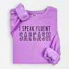 Simply Sage Market I Speak Fluent Sarcasm Lightweight Garment Dyed Sweatshirt - L - Neon Violet - 2 of 4