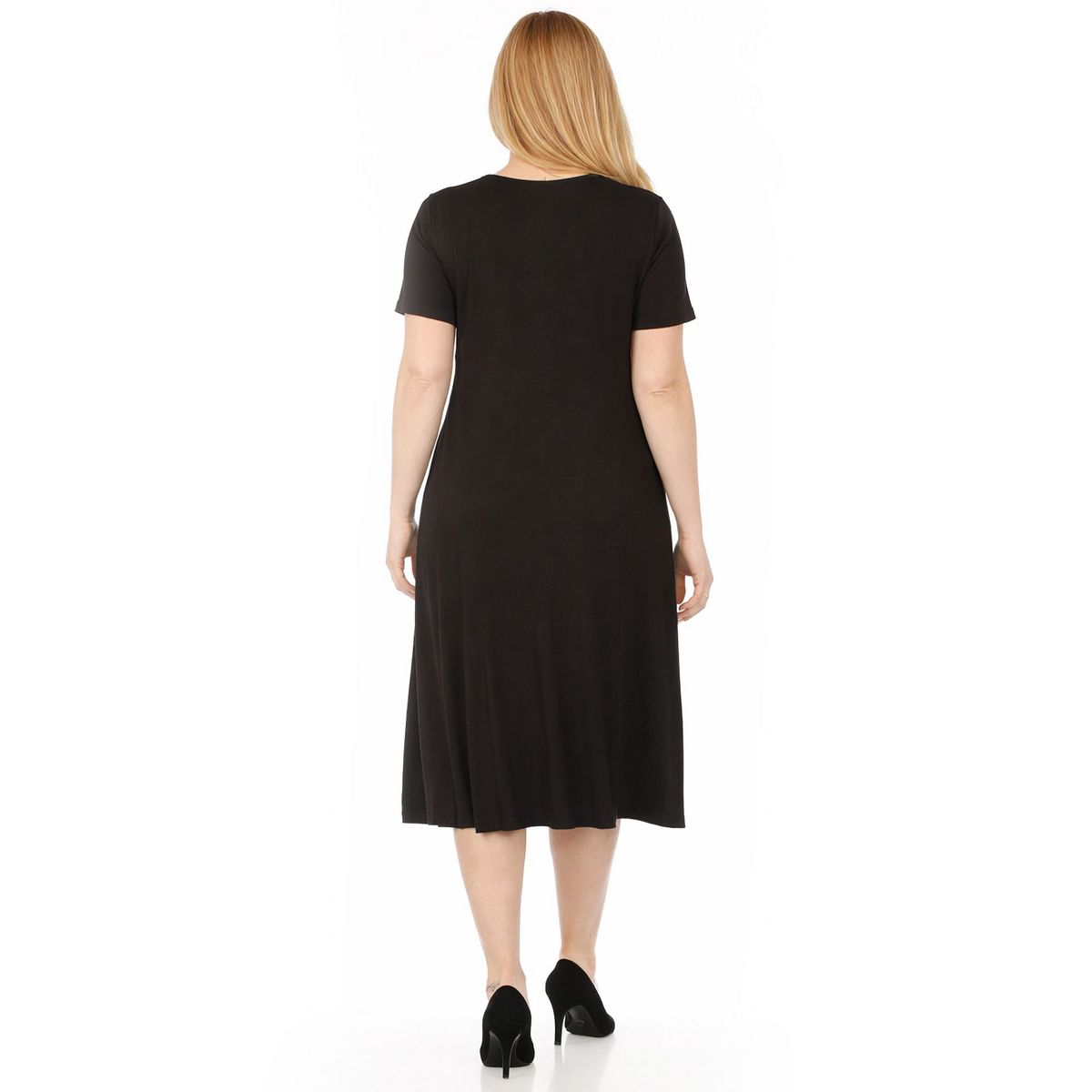 Women's Tee Swing Midi Dress -White Mark - thumbnail 3