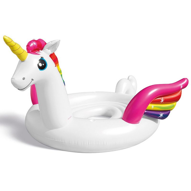 Intex 57296EP Unicorn Party Inflatable Pool Island Float 169L x 119W x 60H Inches, 1 of 4
