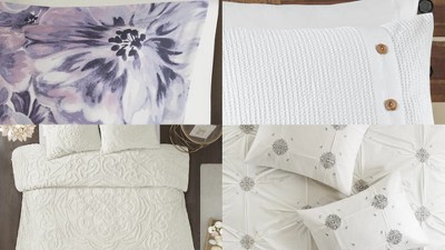 Isla Blue Cotton Floral Full/Queen Duvet Cover Set