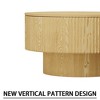 29.53 " MDF modern circular coffee table with circular stripe design and storage space, suitable for home&kitchen (wood) - 2 of 4
