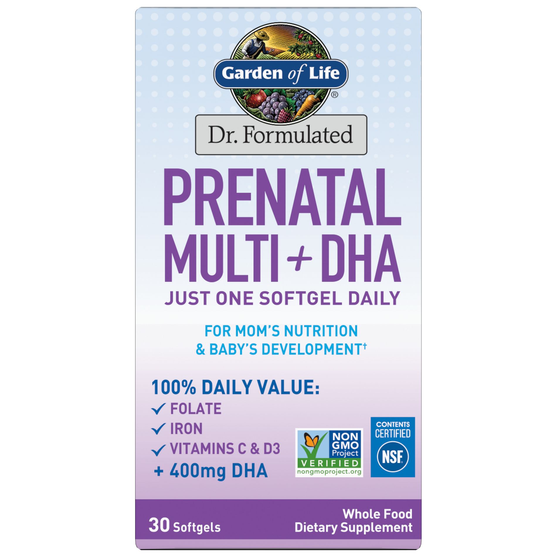Garden of Life Dr. Formulated Prenatal Multi + DHA Softgels - 30ct