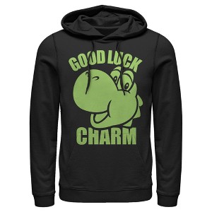 Men's Nintendo Super Mario St. Patrick's Day Yoshi Good Luck Charm Pull Over Hoodie - 1 of 4