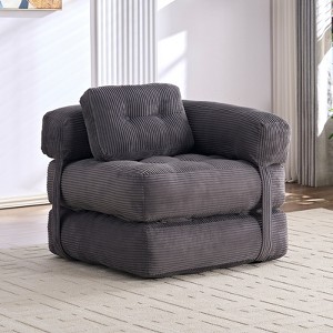 Mjkone Folding Sofa Bed, L-Shaped Convertible Sofa Bed with Armrest Foldable Sleeper Sofa - 1 of 4