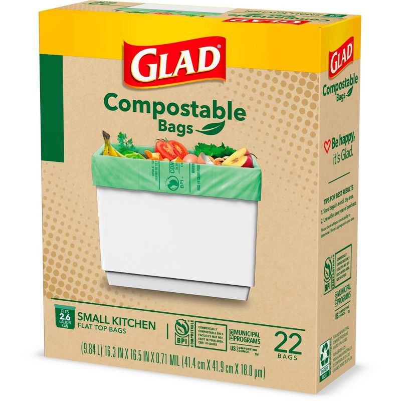 Glad Compost Trash Bags - Unscented - 22ct, 3 of 8