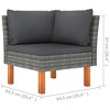 vidaXL Corner Sofa Grey PE rattan Medium Removable Covers Corner Sofa - 3 of 4