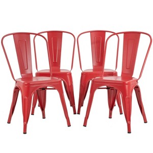 FDW Metal Dining Chairs Set of 2/4 Restaurant Chairs with Rubber Foot Protectors - 1 of 4