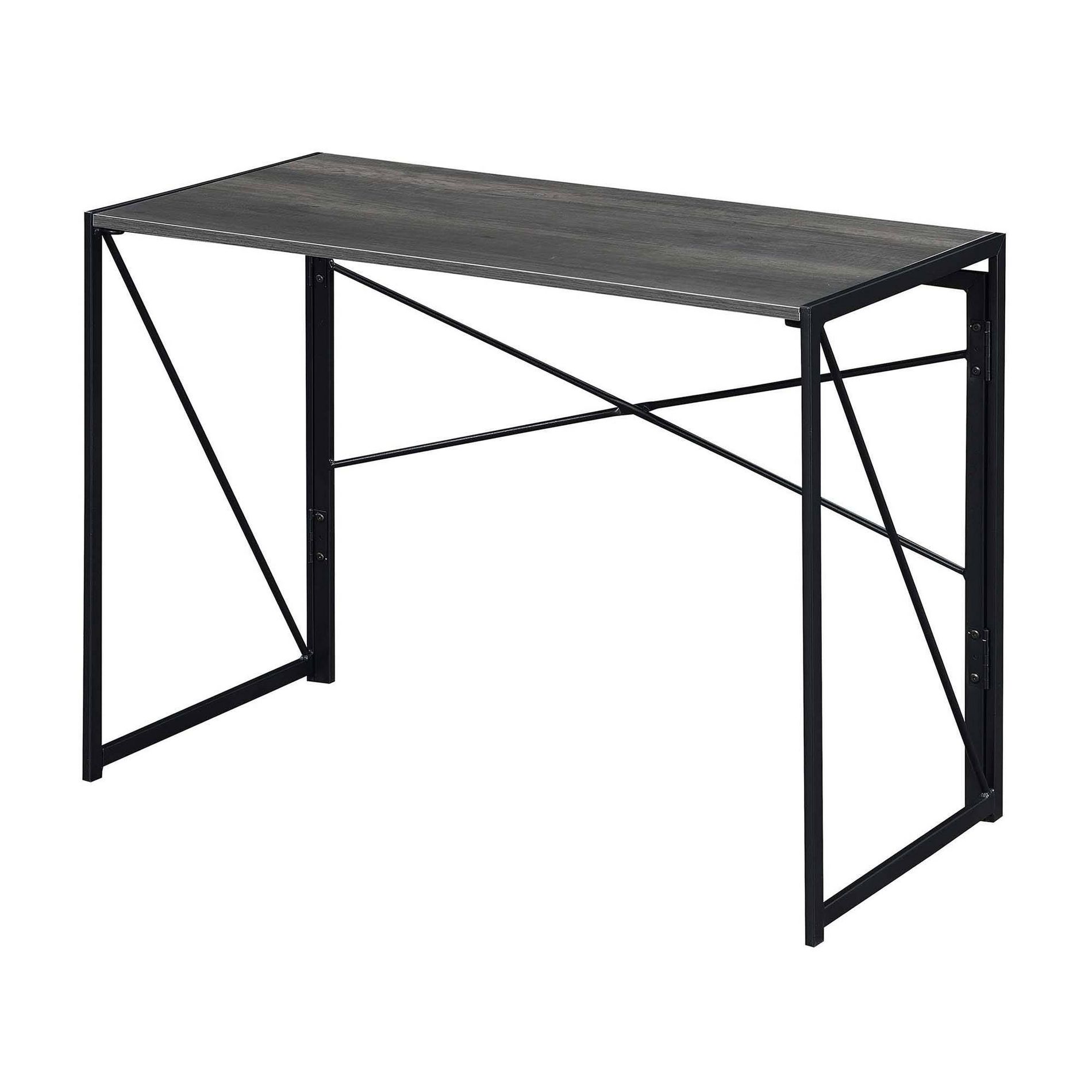 Xtra Folding Desk Charcoal Gray/Black - Breighton Home