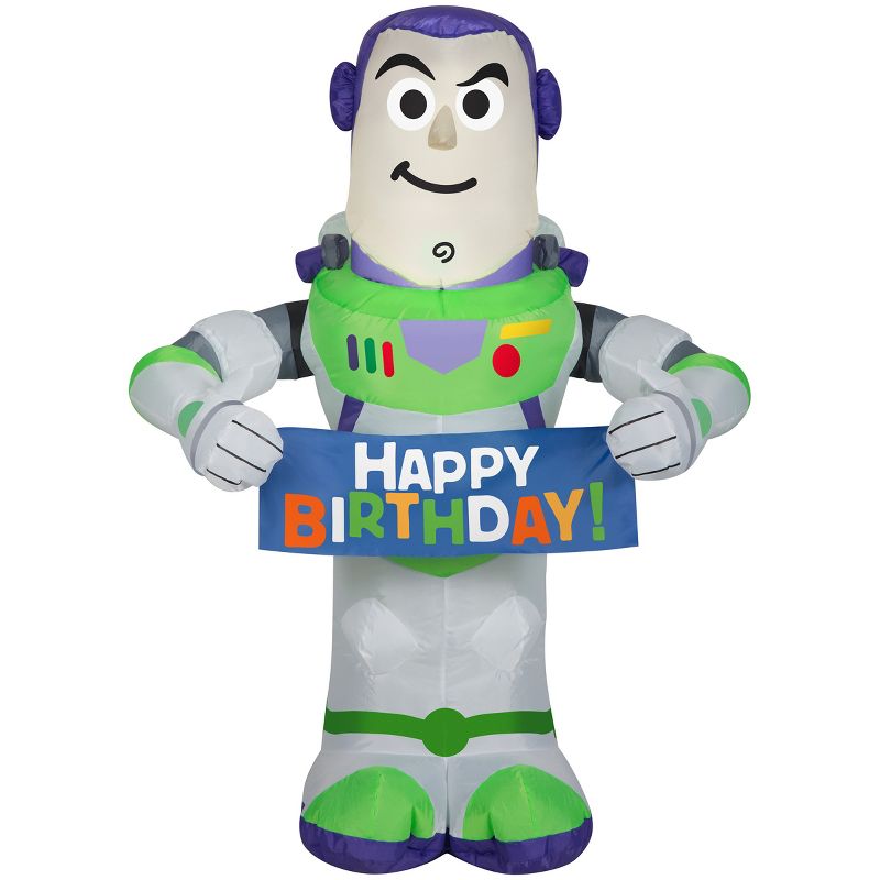 Gemmy Airblown Inflatable Birthday Party Buzz Lightyear, 3.5 ft Tall, White, 1 of 6
