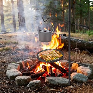 Garvee Heavy Duty Steel Over Fire Campfire Grill with Carrying Bag for Outdoor Open Flame Cooking and BBQ - 1 of 4