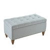 CAVINAS Retro Rivet Storage Ottoman Bench, Support Hinge Top, Upholstered Ottoman with Storage, End of Bed Bench, Ottoman Bench for Bedroom - 3 of 4