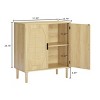 31.5" Buffet Cabinet with Rattan Doors and Shelf,Modern Storage Sideboard for Dining Room,Entryway,Hallway-Baofuwish - 4 of 4