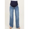 Pinkblush Blue Distressed Relaxed Wide Leg Maternity Jeans - 2 of 4