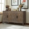 60" Modern Farmhouse 4-Door Accent Cabinet, Wood Sideboard Buffet Console Table with Adjustable Shelf for Kitchen, Dining Room, Entryway - 2 of 4