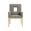 Meridian Furniture,Gwendolyn Linen Textured Fabric Dining Arm Chair - 3 of 4