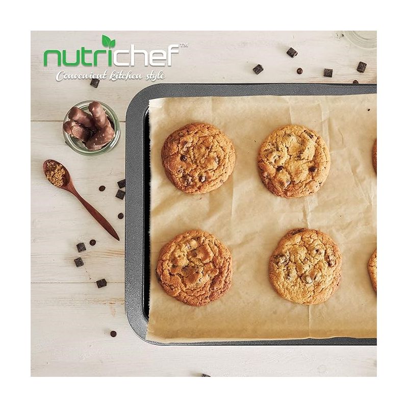 NutriChef Small Cookie Sheet - Non-Stick Bake Trays with Black Coating Inside & Outside, 4 of 7