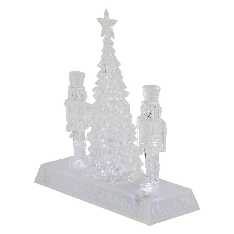 Northlight 9" LED Lighted Icy Crystal Nutcracker and Christmas Tree Decoration, 5 of 7