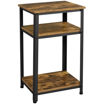 Yaheetech Tall End Table Accent Table, 30 in Industrial Side Table with Strong Wooden Shelves