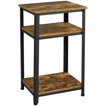 Yaheetech Tall End Table Accent Table, 30 In Industrial Side Table With  Strong Wooden Shelves-gray : Target