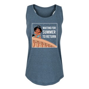 Women's - Disney Princess - Waiting For Summer Graphic Racerback Tank - 1 of 4