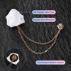 Unique Bargains Cloth Flower Lapel Pin with Gold Badge Tassel Chain for Men Wedding 1.57 inch 2 Pcs - 2 of 4