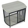SEVOBAL Pet Crates and Houses Curved Pet Cage Dual Purpose Furniture Ventilated Structure Chew Resistant, Gray, 31.5"*23.03"*25.87" - 3 of 4