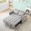 JOYRACER 52" Convertible  Sofa Bed, 3-in-1 Pull-Out  Couch with Two Pillows& Side Pocket，sleeper sofa  for Living Room - 3 of 4