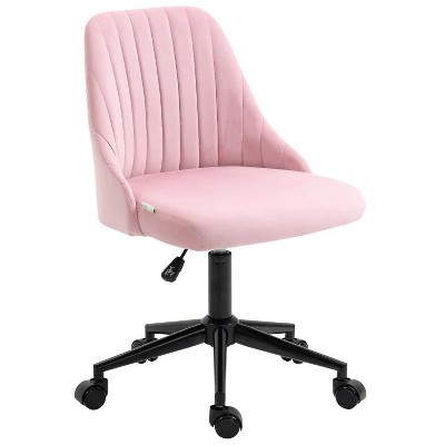 Racxily Pink Velvet Office Chair, Adjustable Height with Cozy Comfort for Home Office