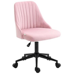 Racxily Pink Velvet Office Chair, Adjustable Height with Cozy Comfort for Home Office - 1 of 4