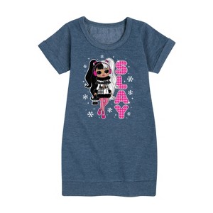 - LOL Surprise! - Winter Dolls Graphic Short Sleeve Fleece Dress - 1 of 4