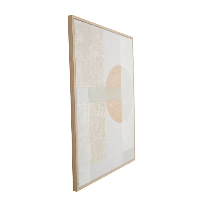 47" x 36" Canvas Abstract Minimalist Mid-Century Modern Framed Wall Art with Peach Accent Cream - Olivia & May, 3 of 6