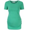 Clearlove Maternity Tunic Tops Maternity Shirt Side Button and Ruched Maternity Tunic Tops Maternity Short Sleeve T-Shirts - 2 of 4