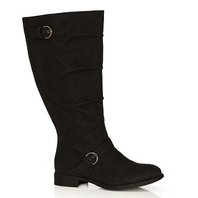 Cloudwalkers| Women's Wide Fit Gabby Buckle Tall Boot - Black - 6w : Target