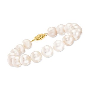 Ross-Simons 9.5-10.5mm Cultured Pearl Bracelet With 14kt Yellow Gold - 1 of 3