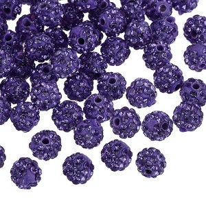 Unique Bargains Round Disco Shiny DIY Bracelet Necklace Rhinestone Clay Beads 100 Pcs - 1 of 4
