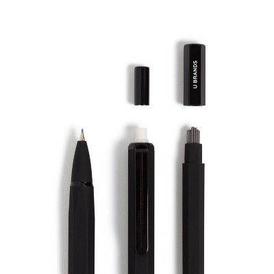 U Brands 2pk Mechanical Pencils Starter Kit Soft Touch Black