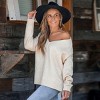 Women's Beige Colorful Dots Long Sleeve Knit Top - Cupshe - 3 of 4