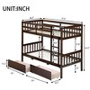 Kumasinova Twin Over Twin Bunk Bed with 2 Drawers & Guardrails – Detachable (Converts to 2 Beds), Rustic Rubber Wood Bed Frame with Ladder for Kids - 4 of 4