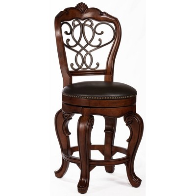 26" Burrell Swivel Wood Counter Height Barstool Brown/Cherry - Hillsdale Furniture