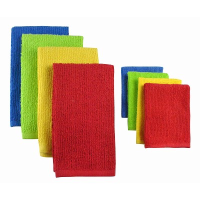 4pk Kitchen Towels Red/Blue - Design Imports