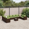 vidaXL Patio Lounge Set Brown, Green - 2 of 4