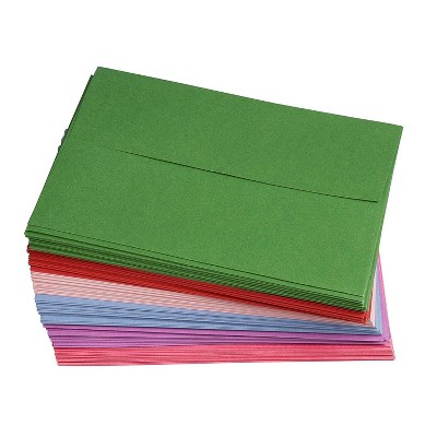 Juvale 96-Pack A7 Envelopes 5 x 7 Gummed Seal Square-Flap for Invitation Greeting Card, 6 Colors